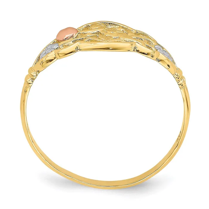 14K TwoTone Gold WWhite Rhodium Angel Ring Goldia Rings