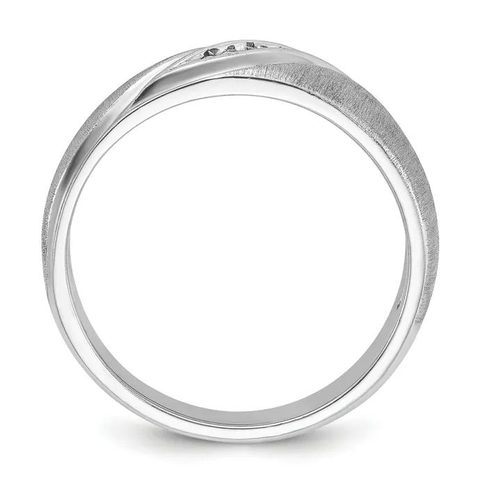 14k White Gold 115 Ct Lab Grown Diamond VSSI G Polished and Satin Mens Ring Goldia Rings
