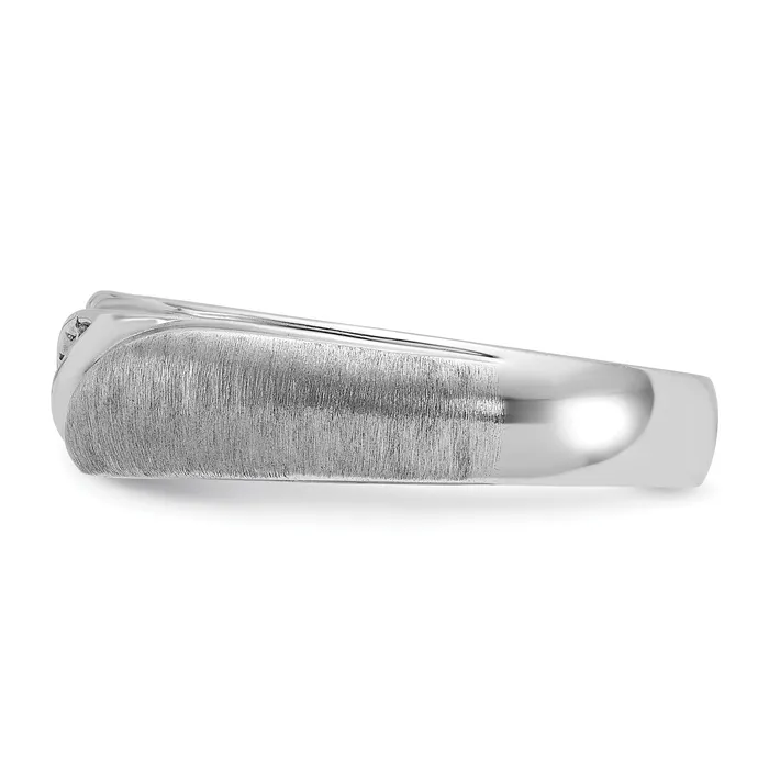 14k White Gold 115 Ct Lab Grown Diamond VSSI G Polished and Satin Mens Ring Goldia Rings