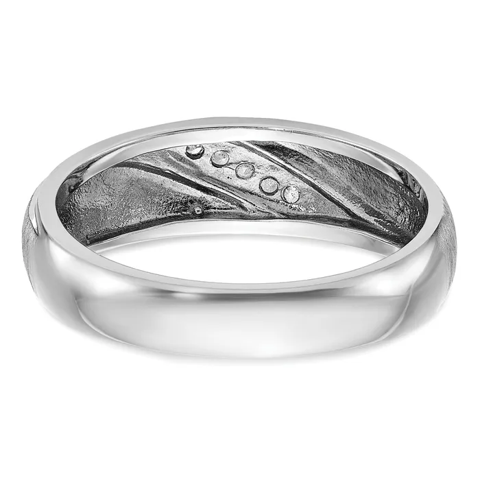 14k White Gold 115 Ct Lab Grown Diamond VSSI G Polished and Satin Mens Ring Goldia Rings
