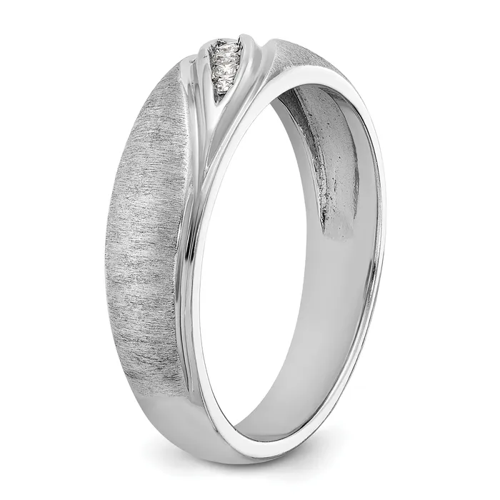14k White Gold 115 Ct Lab Grown Diamond VSSI G Polished and Satin Mens Ring Goldia Rings