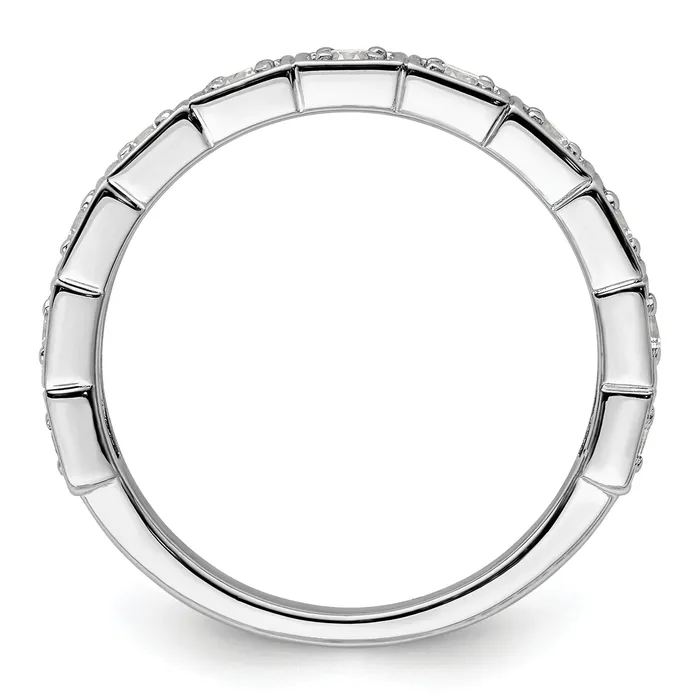 14k White Gold 12 Ct Lab Grown Diamond VSSI G Fashion Band Ring Goldia Rings