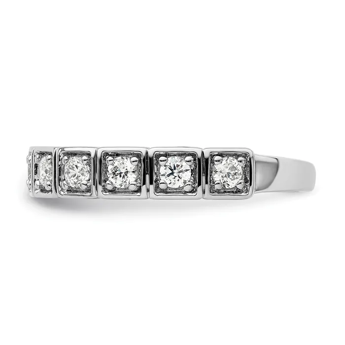 14k White Gold 12 Ct Lab Grown Diamond VSSI G Fashion Band Ring Goldia Rings