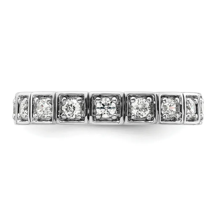 14k White Gold 12 Ct Lab Grown Diamond VSSI G Fashion Band Ring Goldia Rings