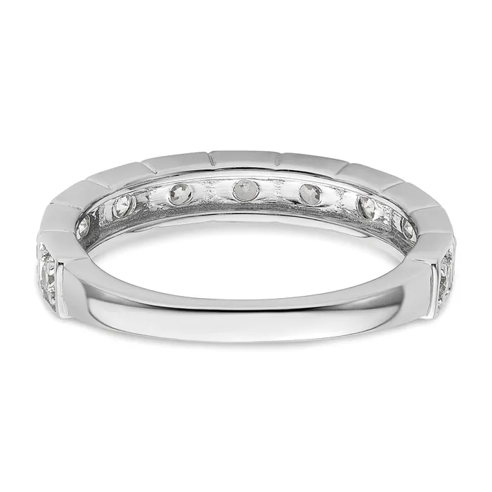 14k White Gold 12 Ct Lab Grown Diamond VSSI G Fashion Band Ring Goldia Rings