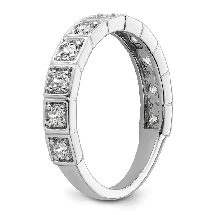 14k White Gold 12 Ct Lab Grown Diamond VSSI G Fashion Band Ring Goldia Rings