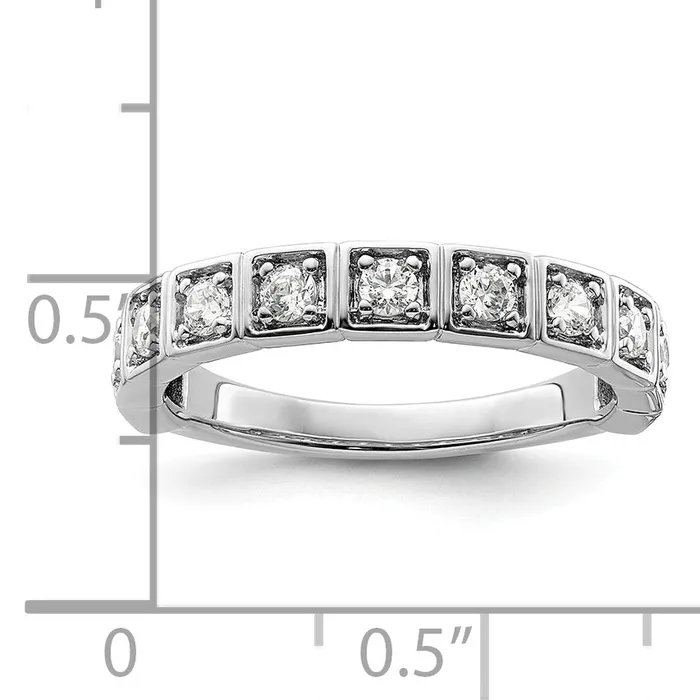 14k White Gold 12 Ct Lab Grown Diamond VSSI G Fashion Band Ring Goldia Rings