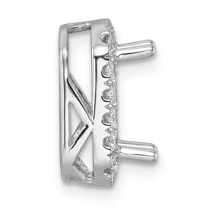 14k White Gold 12 Ct Lab Grown Diamond VSSI G Halo Chain Slide Pendant Goldia Necklaces