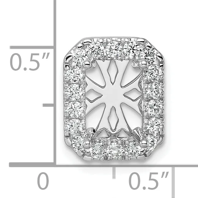 14k White Gold 12 Ct Lab Grown Diamond VSSI G Halo Chain Slide Pendant Goldia Necklaces