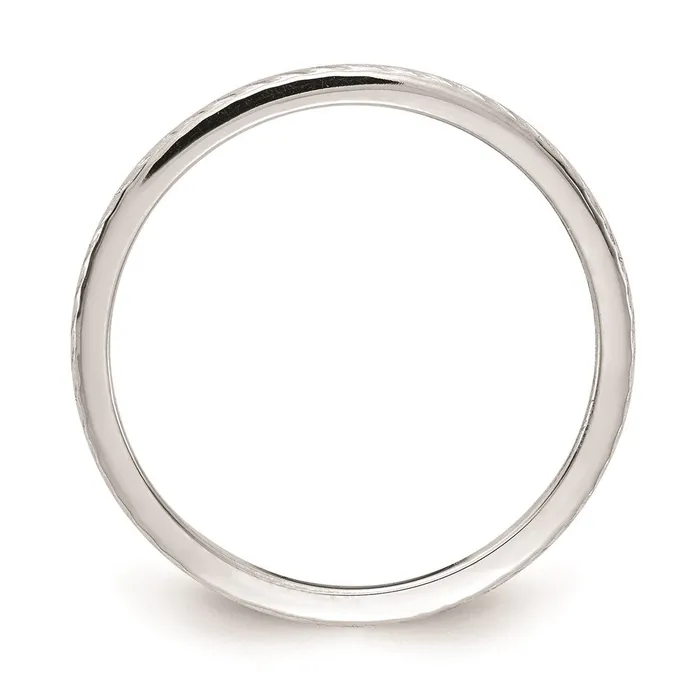 14K White Gold 12mm Twisted Wire Pattern Stackable Band Goldia Rings