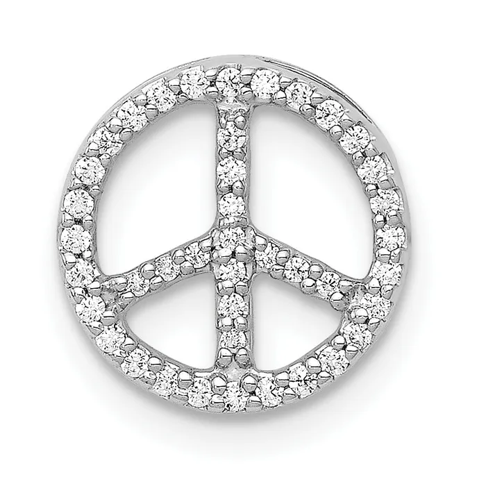 14k White Gold 16 Ct Lab Grown Diamond VSSI G Peace Sign Chain Slide Pendant Goldia Necklaces 14k White Gold 16 Ct Lab Grown Diamond VSSI G Peace Sign Chain Slide Pendant Goldia Necklaces