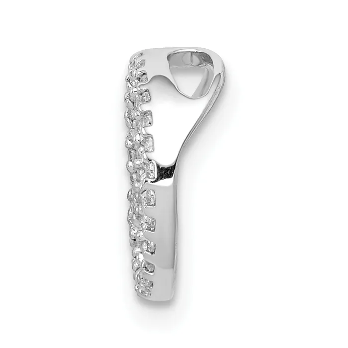 14k White Gold 16 Ct Lab Grown Diamond VSSI G Peace Sign Chain Slide Pendant Goldia Necklaces