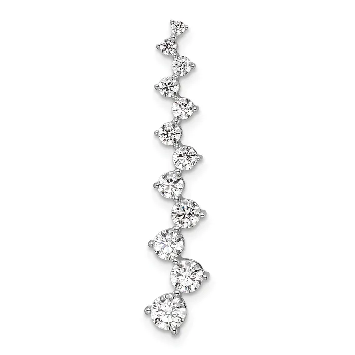 14k White Gold 1 Ct Lab Grown Diamond VSSI G Fancy Bar Chain Slide Pendant Goldia Necklaces 14k White Gold 1 Ct Lab Grown Diamond VSSI G Fancy Bar Chain Slide Pendant Goldia Necklaces