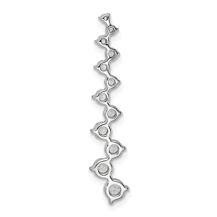 14k White Gold 1 Ct Lab Grown Diamond VSSI G Fancy Bar Chain Slide Pendant Goldia Necklaces