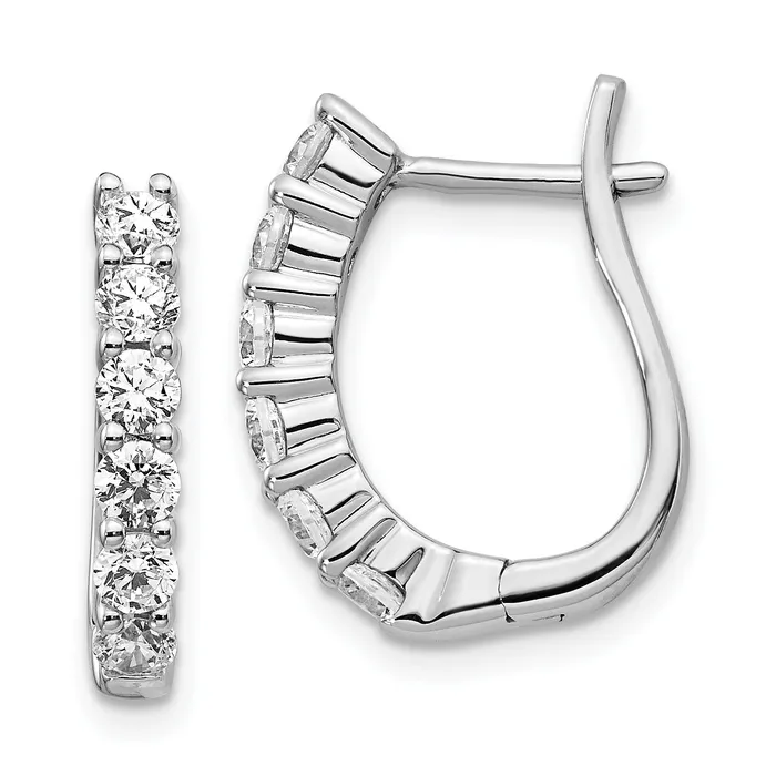 14k White Gold 10 Ct Lab Grown Diamond VSSI G Hinged Hoop Earrings Goldia Earrings 14k White Gold 10 Ct Lab Grown Diamond VSSI G Hinged Hoop Earrings Goldia Earrings