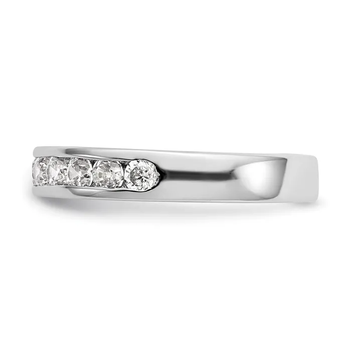 14k White Gold 11Stone 34 carat Round Diamond Complete Channel Band Goldia Rings
