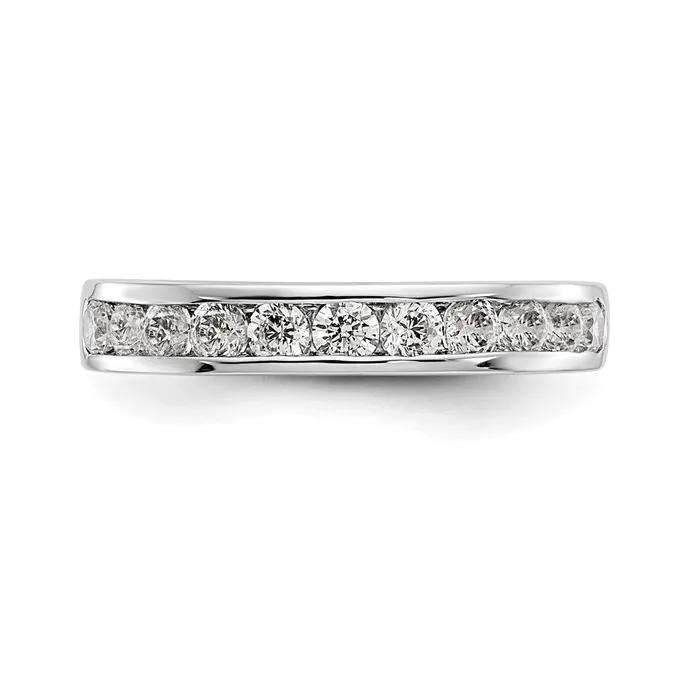 14k White Gold 11Stone 34 carat Round Diamond Complete Channel Band Goldia Rings