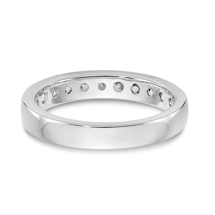 14k White Gold 11Stone 34 carat Round Diamond Complete Channel Band Goldia Rings