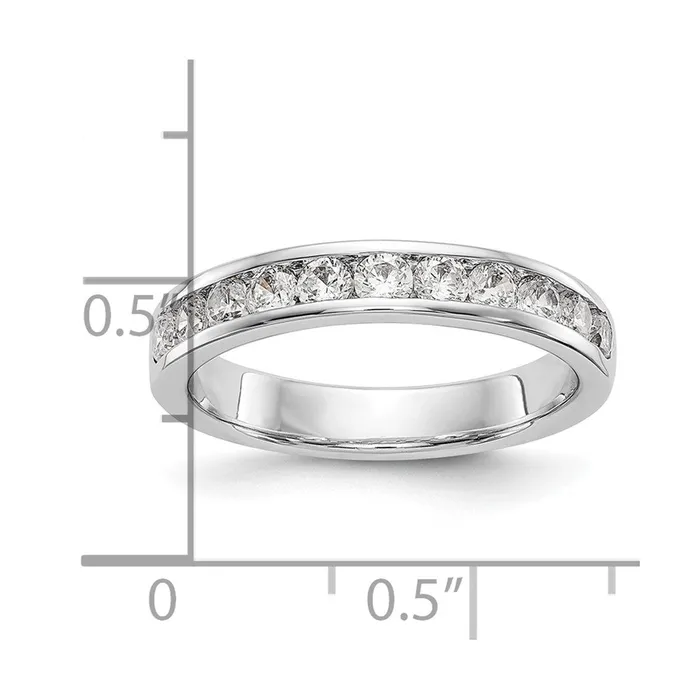14k White Gold 11Stone 34 carat Round Diamond Complete Channel Band Goldia Rings