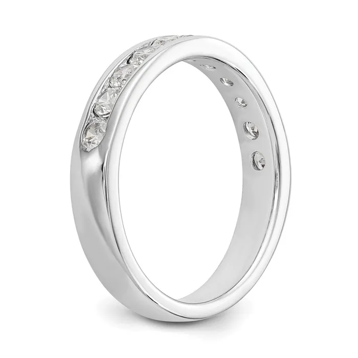 14K White Gold 11Stone Real Diamond Channel Band Goldiacom Rings