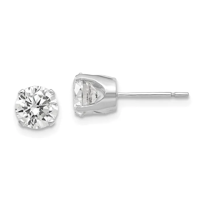 14k White Gold 575mm CZ stud earrings Goldia Earrings