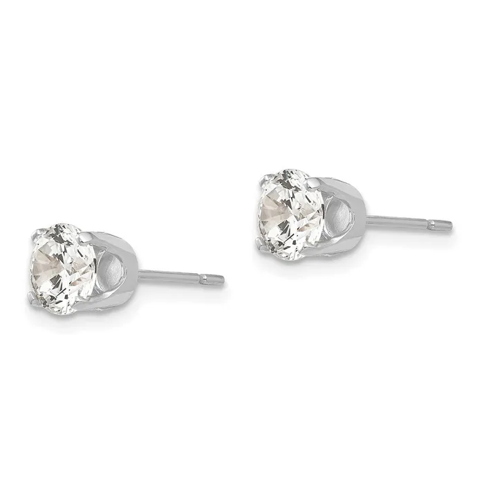14k White Gold 575mm CZ stud earrings Goldia Earrings