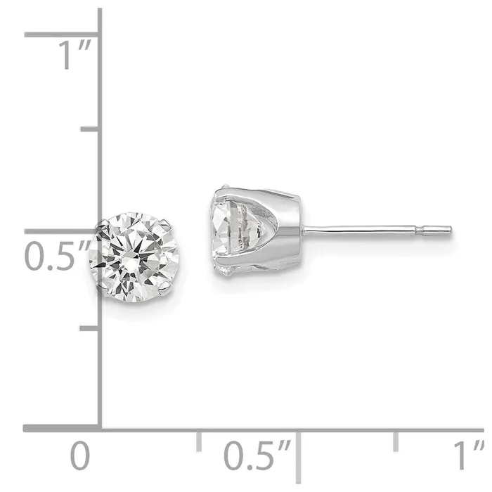14k White Gold 575mm CZ stud earrings Goldia Earrings