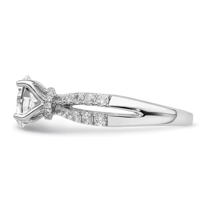 14k White Gold 58 Ct Lab Grown Diamond VSSI G 1 Ct Center Oval Engagement Ring Goldia Rings