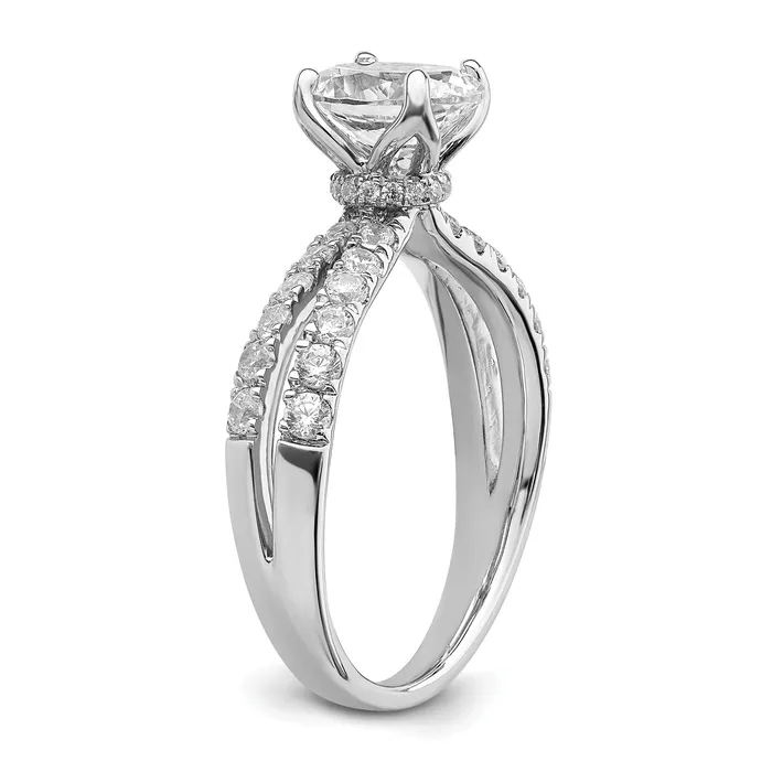 14k White Gold 58 Ct Lab Grown Diamond VSSI G 1 Ct Center Oval Engagement Ring Goldia Rings