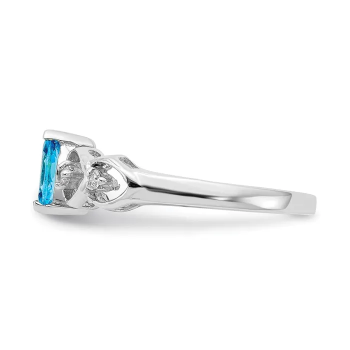 14k White Gold 6x3mm Marquise Blue Topaz A Real Diamond ring Goldia Rings