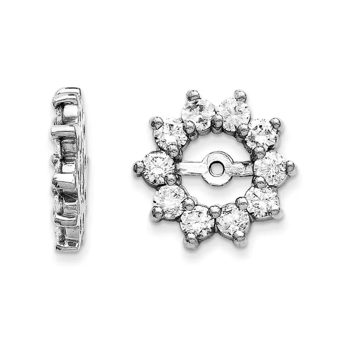 14k White Gold AA Fancy Diamond Earring Jacket goldiaca Earrings