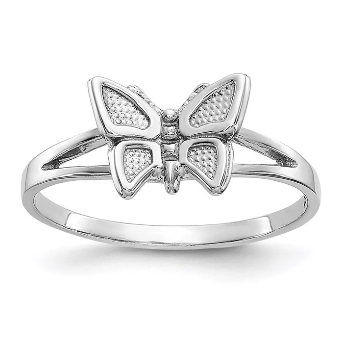 14K White Gold Butterfly Ring Goldia Rings