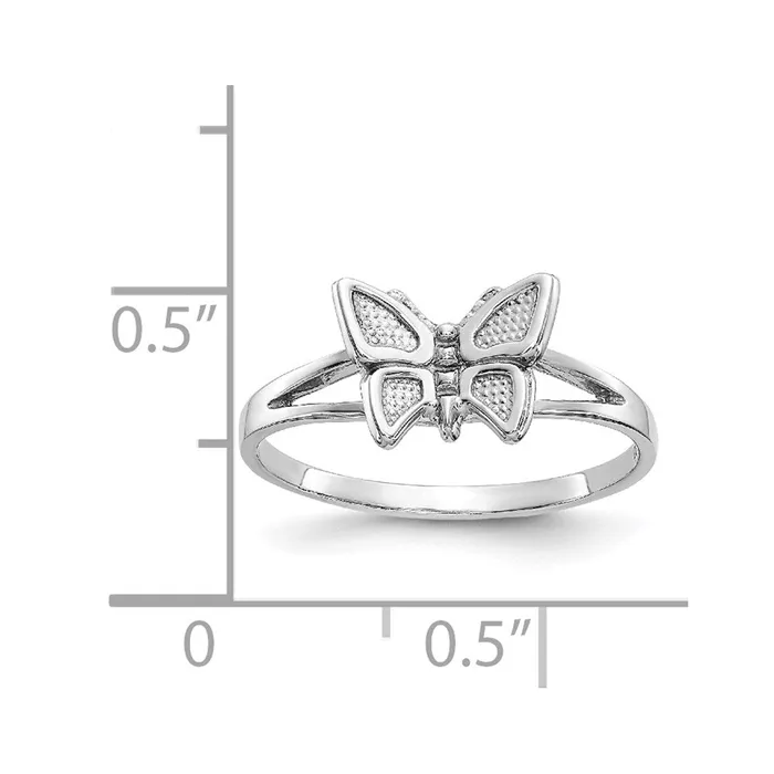 14K White Gold Butterfly Ring Goldia Rings