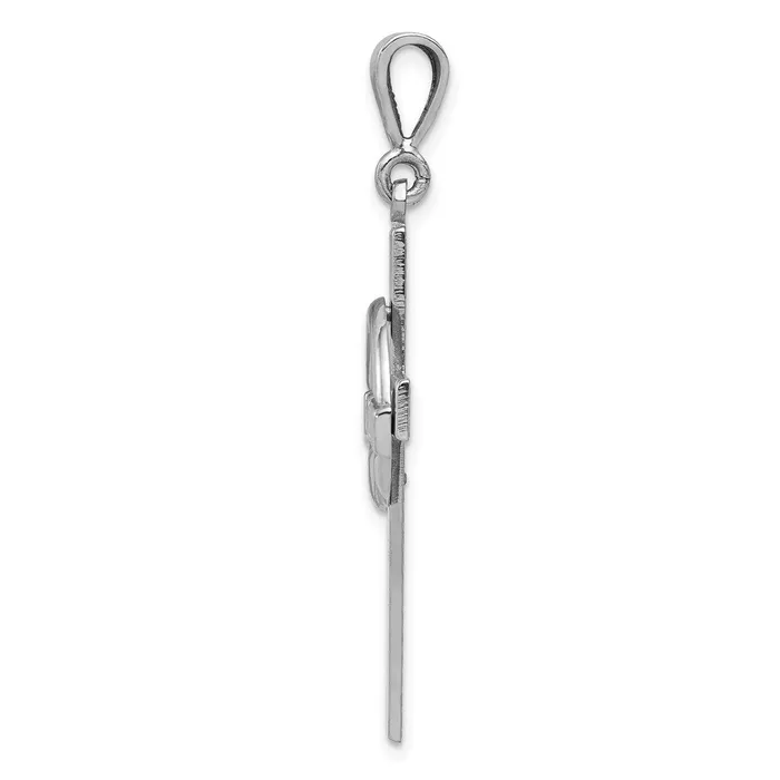 14k White Gold Claddagh Cross Pendant Goldia Necklaces