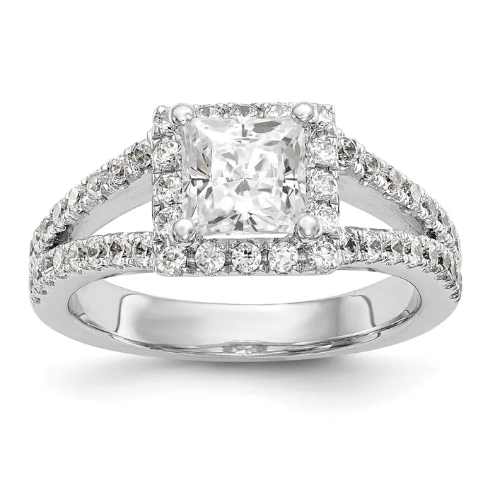 14K White Gold Diamond Princess CZ Square Halo Engagement Ring Goldiacom Rings 14K White Gold Diamond Princess CZ Square Halo Engagement Ring Goldiacom Rings