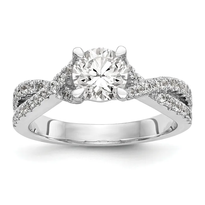 14k White Gold Diamond Round CZ By Pass Engagement Ring Goldiacom Rings 14k White Gold Diamond Round CZ By Pass Engagement Ring Goldiacom Rings