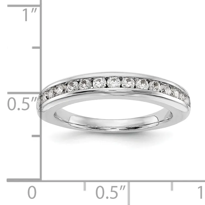 14K White Gold Lab Grown Diamond VSSI G Wedding Band Ring Goldia Rings