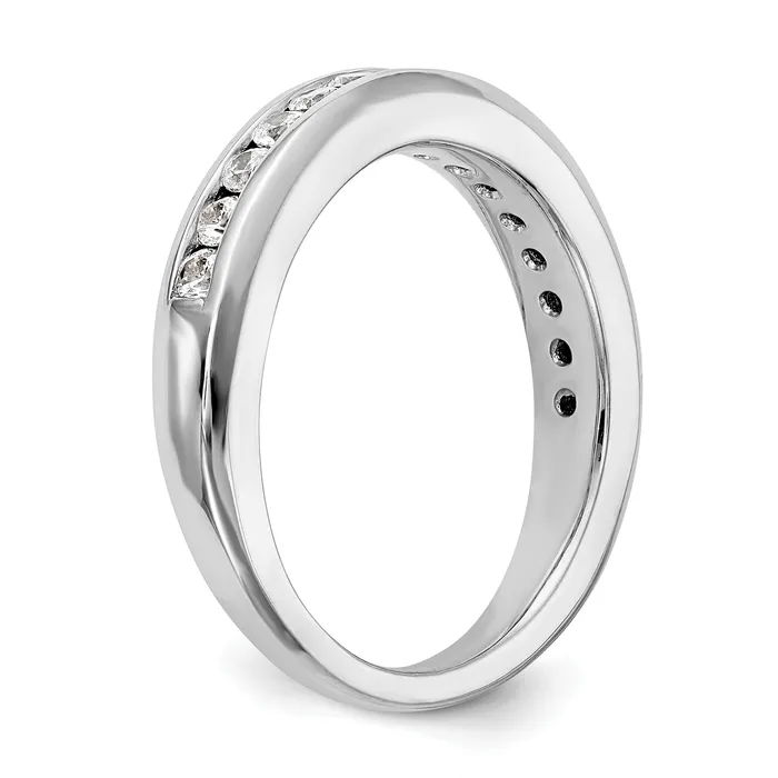 14K White Gold Lab Grown Diamond VSSI G Wedding Band Ring Goldia Rings