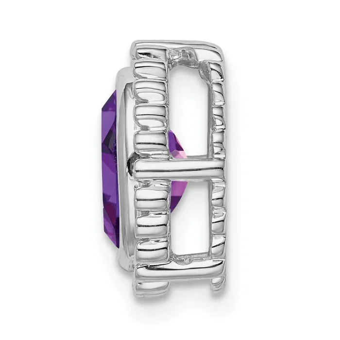 14k White Gold Oval Amethyst Chain Slide Goldia Necklaces