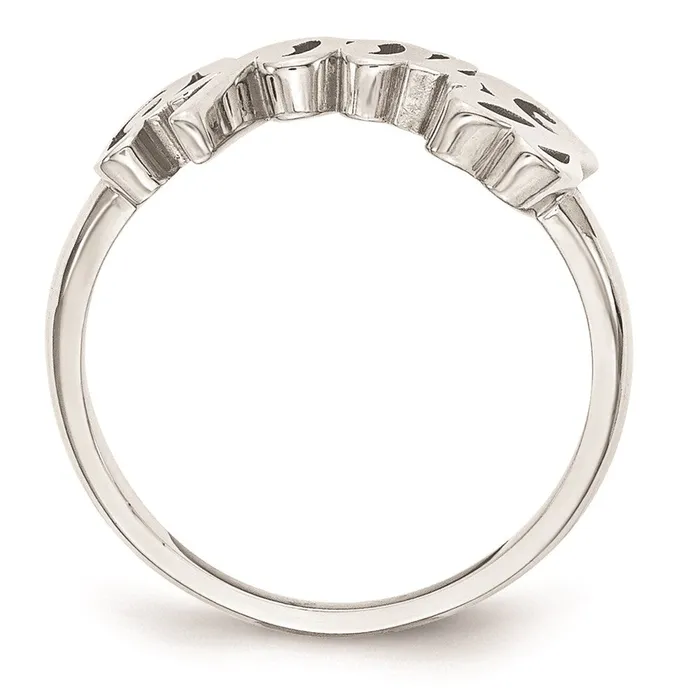 14K White Gold Polished Name Ring Goldia Rings
