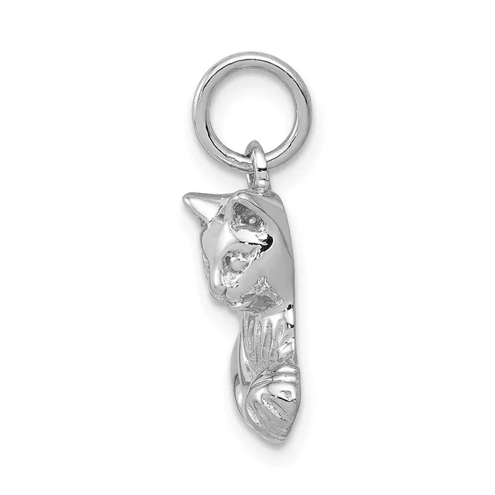 14k White Gold Polished OpenBacked Cat Charm Goldia Charm Necklaces