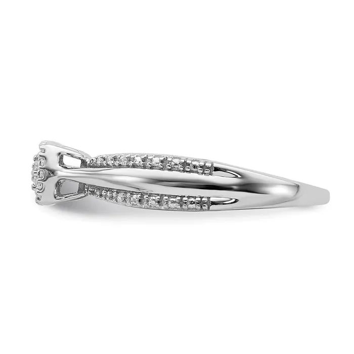 14K White Gold Real Diamond Cluster Engagement Ring Goldia Rings