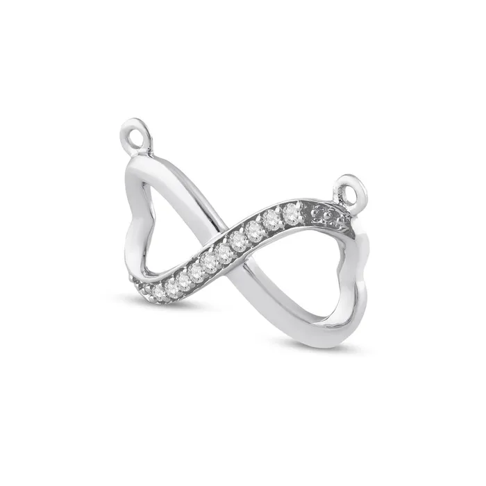 14k White Gold Round Diamond Infinity Pendant Necklace 110 Cttw gndatlanta Necklaces