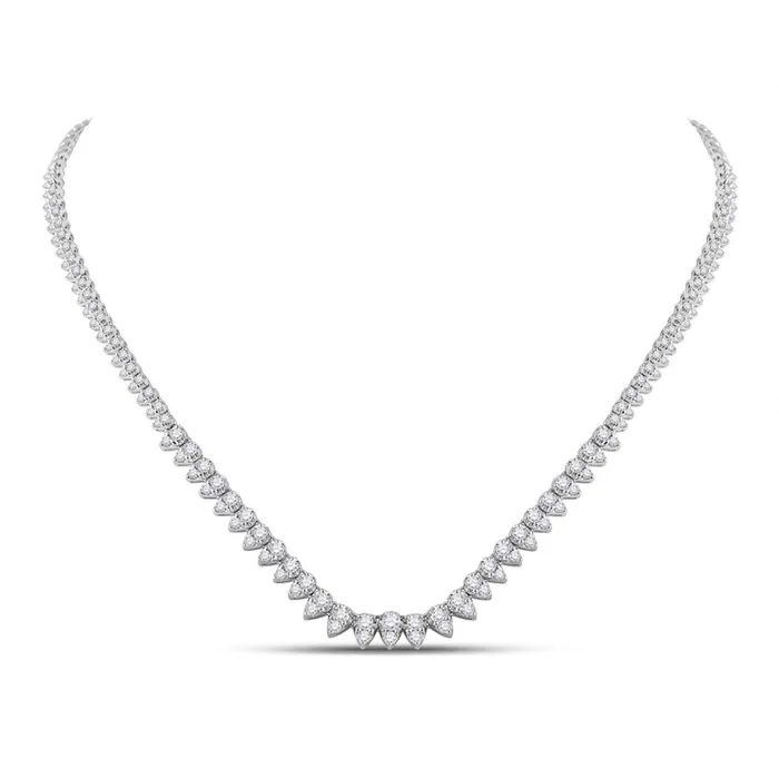 14k White Gold Round Diamond Teardrop Pear Link Necklace 413 Cttw gndatlanta Necklaces 14k White Gold Round Diamond Teardrop Pear Link Necklace 413 Cttw gndatlanta Necklaces