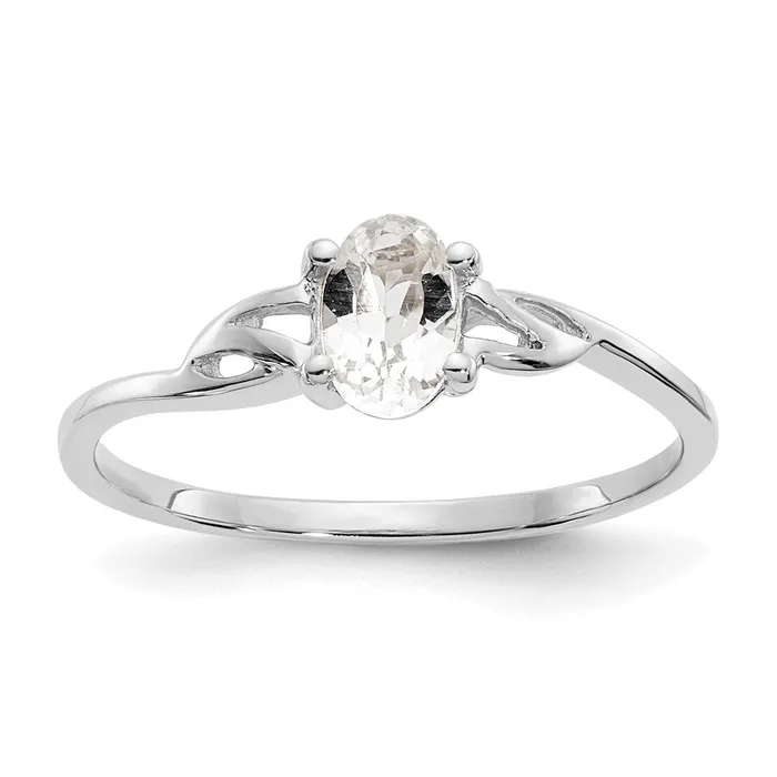 14k White Gold Topaz Birthstone Ring Goldia Rings