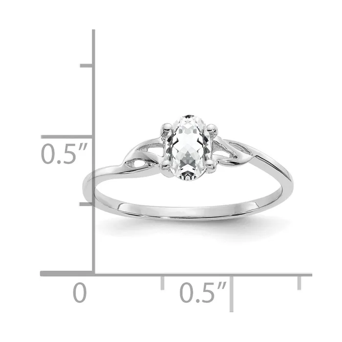 14k White Gold Topaz Birthstone Ring Goldia Rings