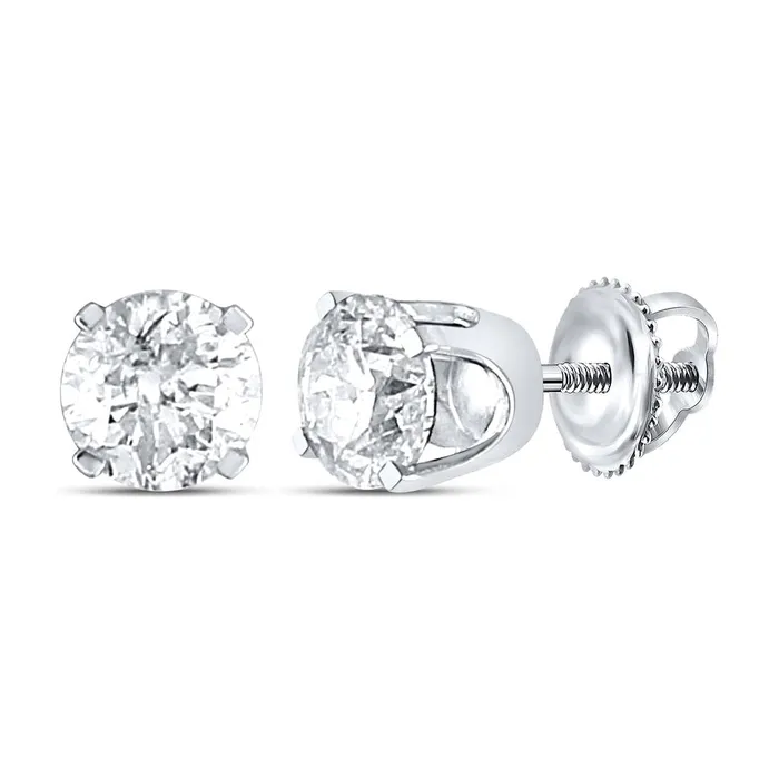 14k White Gold Unisex Round Diamond Solitaire Stud Earrings 38 Cttw Certified gndatlanta Earrings 14k White Gold Unisex Round Diamond Solitaire Stud Earrings 38 Cttw Certified gndatlanta Earrings