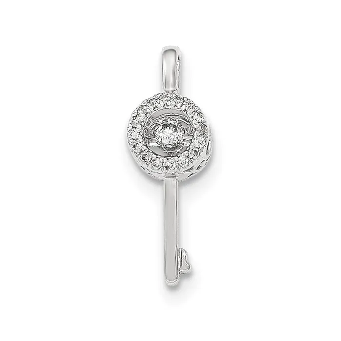14K White Gold Vibrant Real Diamond Key Chain Slide Pendant Goldia Necklaces 14K White Gold Vibrant Real Diamond Key Chain Slide Pendant Goldia Necklaces