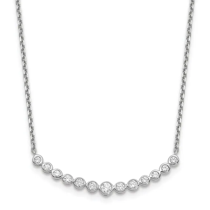 14K White GoldTrue Origin Lab Grown Real Diamond VSSI D E F Fashion Pendant Necklace Goldia Necklaces