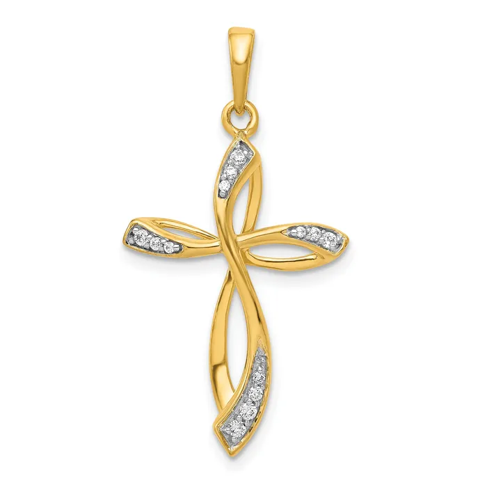 14k Yellow Gold 115 Ct Lab Grown Diamond VSSI G Cross Pendant Goldia Necklaces 14k Yellow Gold 115 Ct Lab Grown Diamond VSSI G Cross Pendant Goldia Necklaces